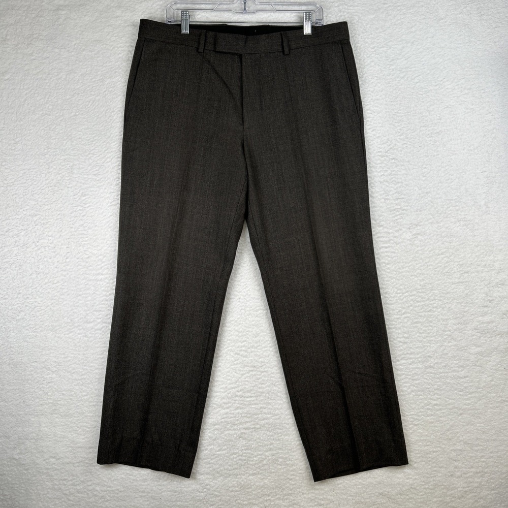 Boss By Hugo Boss Trousers Mens 37x29 Brown Bertolucci/Movie WOOL Tailored Pants
